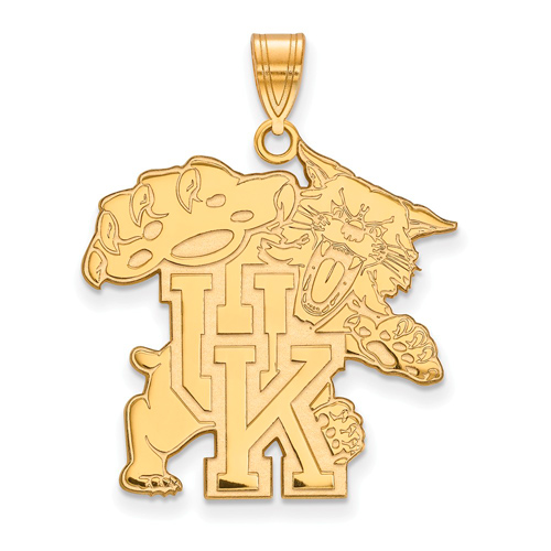 10kt Yellow Gold 1in University of Kentucky Wildcat Pendant