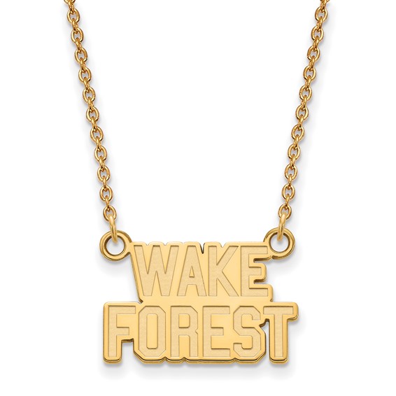 Wake Forest University Logo Necklace 14k Yellow Gold