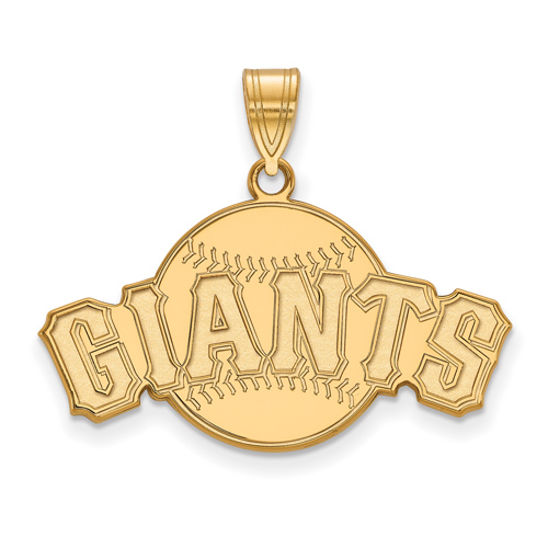 10kt Yellow Gold 5/8in San Francisco Giants Arch Baseball Pendant
