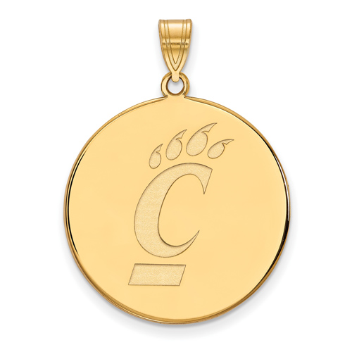 10k Yellow Gold 1in University Of Cincinnati Round Pendant