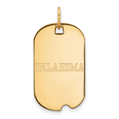 14kt Yellow Gold University of Oklahoma Small Dog Tag