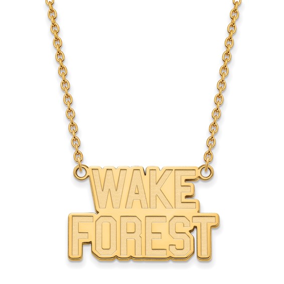 Wake Forest University Logo Necklace 3/4in 14k Yellow Gold
