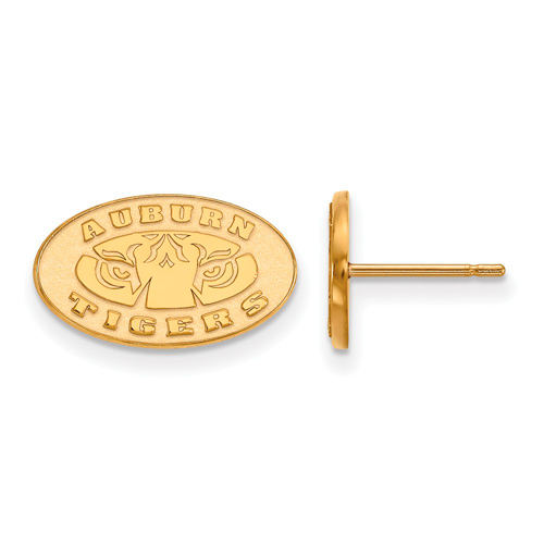 14kt Yellow Gold Auburn University Extra Small Oval Post Earrings
