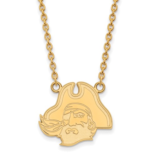 East Carolina University Pirate Necklace 3/4in 10k Yellow Gold