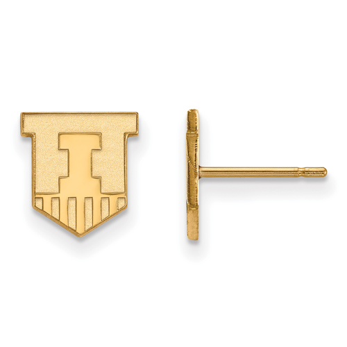 Univ. of Illinois Victory Badge Earrings Extra Small 10k Yellow Gold