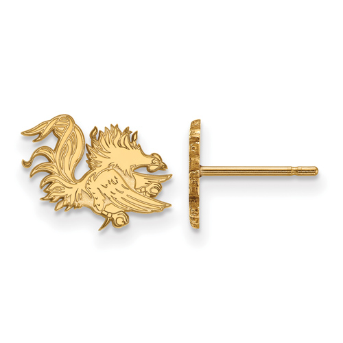 University of South Carolina Gamecock XS Post Earrings 10k Yellow Gold