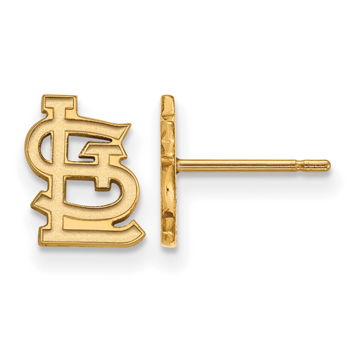 10kt Yellow Gold St. Louis Cardinals Extra Small Post Earrings