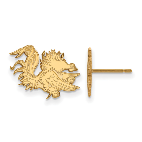 University of South Carolina Gamecock Earrings Small 14k Yellow Gold