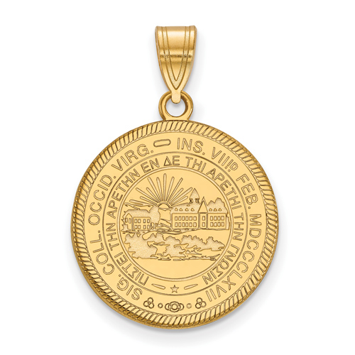 10k Yellow Gold West Virginia University Crest Disc Pendant 3/4in 1Y050WVU