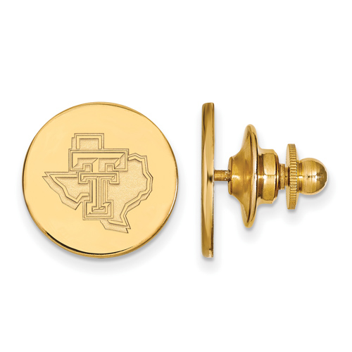 14kt Yellow Gold Texas Tech University State Map Lapel Pin