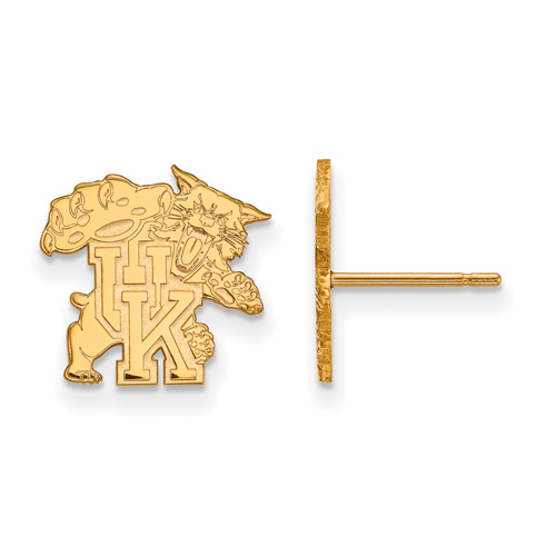 14kt Yellow Gold University of Kentucky Wildcat Post Earrings