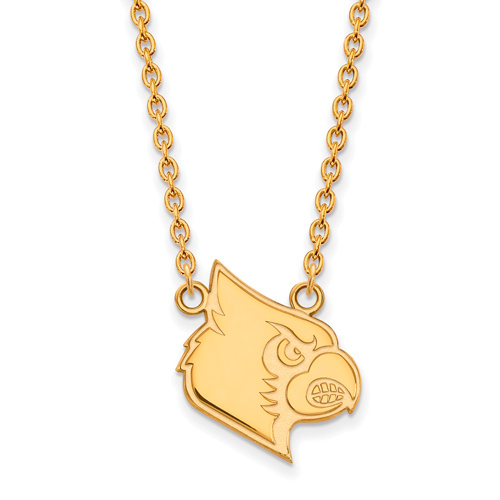 10k Yellow Gold University of Louisville Louis Pendant with 18in Chain