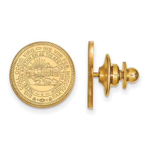 14kt Yellow Gold West Virginia University Crest Lapel Pin