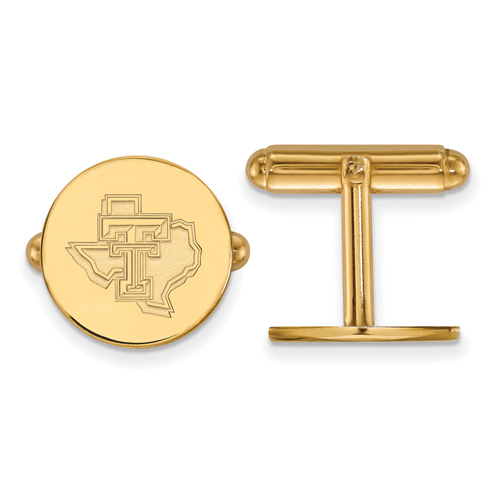 14kt Yellow Gold Texas Tech University State Map Cuff Links