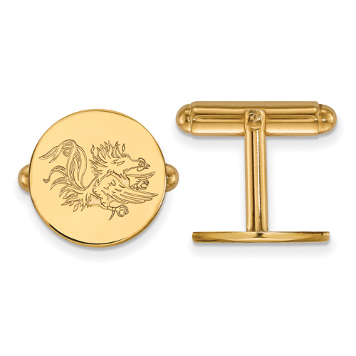 14kt Yellow Gold University of South Carolina Gamecock Cuff Links