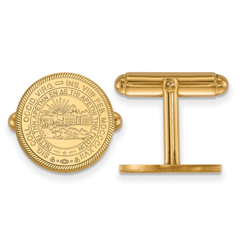 14kt Yellow Gold West Virginia University Crest Cuff Links