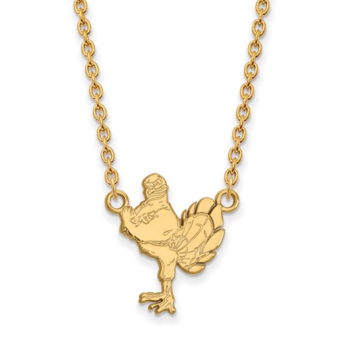 14k Yellow Gold Virginia Tech HokieBird Necklace