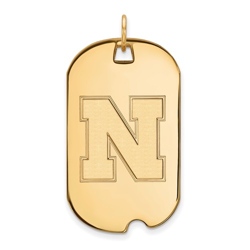 10kt Yellow Gold University of Nebraska N Dog Tag