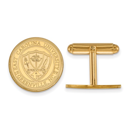 East Carolina University Crest Cuff Links 14k Yellow Gold