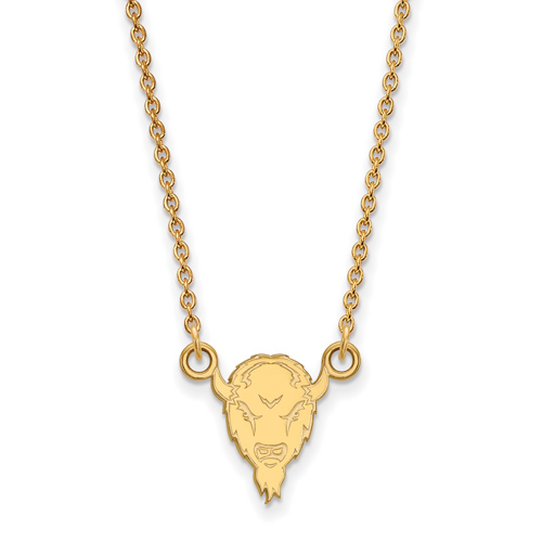 14k Yellow Gold 1/2in Marshall University Pendant with 18in Chain