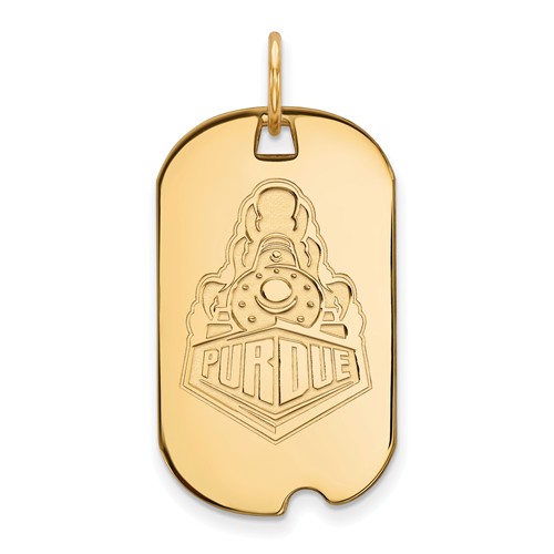 14k Yellow Gold Purdue University Boilermaker Small Dog Tag