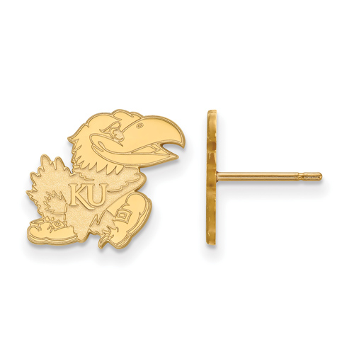 14kt Yellow Gold University of Kansas Small Post Earrings