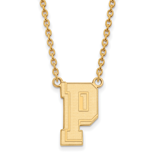 10k Yellow Gold 3/4in University of Pittsburgh P Pendant on 18in Chain