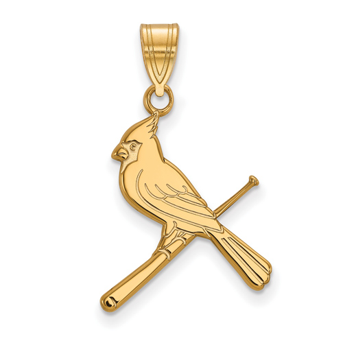 14kt Yellow Gold 3/4in St. Louis Cardinals Bird Pendant