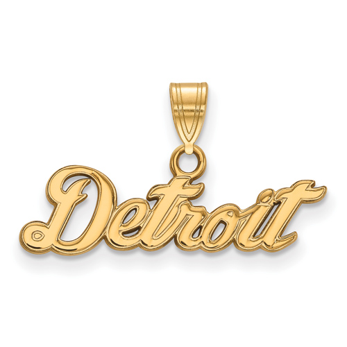 14kt Yellow Gold 3/8in Detroit Pendant