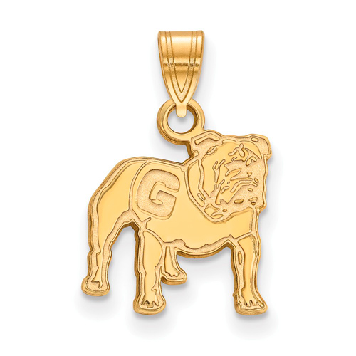 10kt Yellow Gold 1/2in University of Georgia Standing Bulldog Pendant