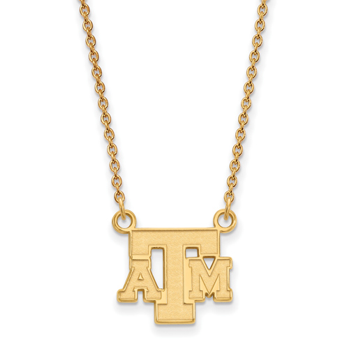14kt Yellow Gold Texas A&M University Logo Pendant with 18in Chain
