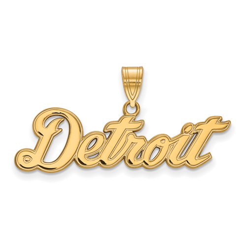 14kt Yellow Gold 5/8in Detroit Pendant
