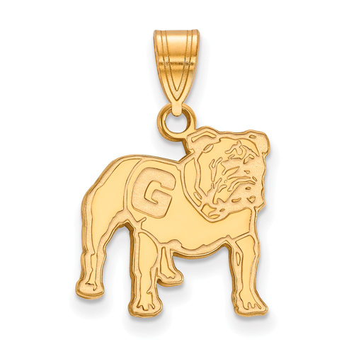 14kt Yellow Gold 5/8in University of Georgia Standing Bulldog Pendant