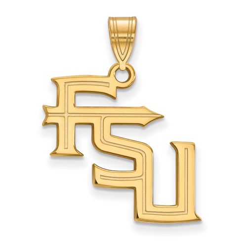 14kt Yellow Gold 3/4in Florida State University FSU Pendant