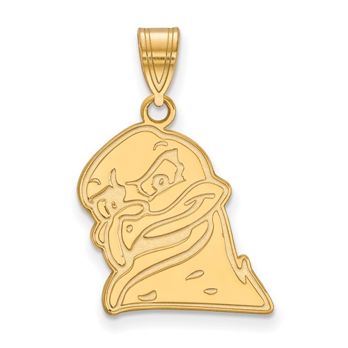 14k Yellow Gold Virginia Tech HokieBird Head Pendant