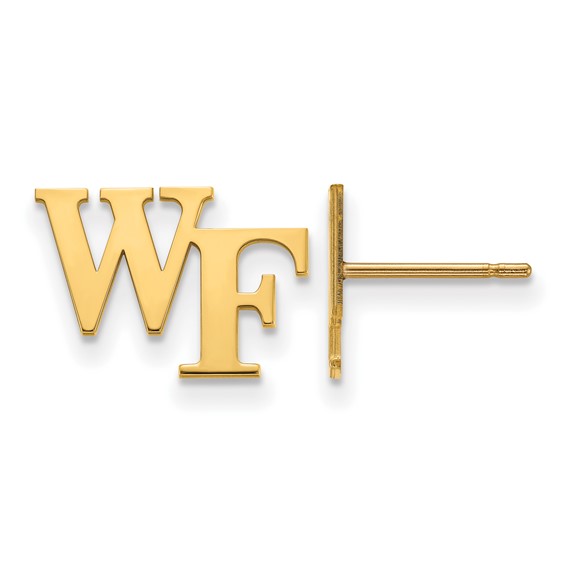 Wake Forest University WF Tiny Earrings 14k Yellow Gold