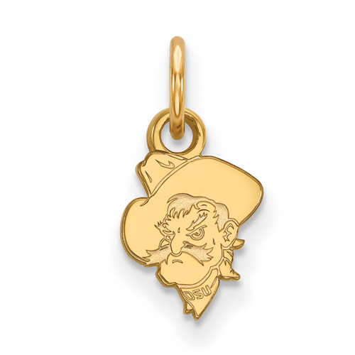 14kt Yellow Gold 3/8in Oklahoma State University Pistol Pete Pendant