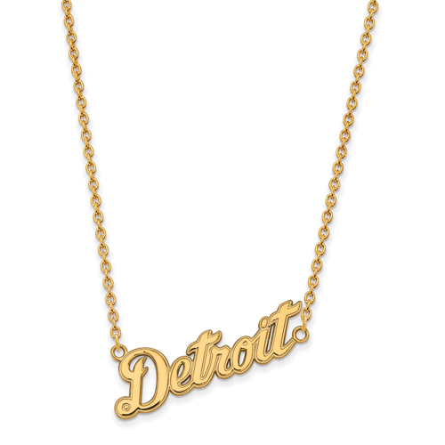 14kt Yellow Gold Detroit Pendant on 18in Chain