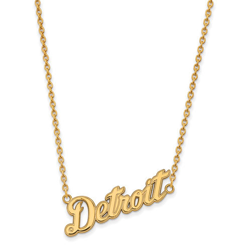 10kt Yellow Gold Detroit Pendant on 18in Chain