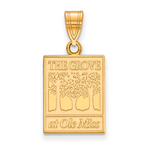 10k Yellow Gold 5/8in The Grove at Ole Miss Pendant