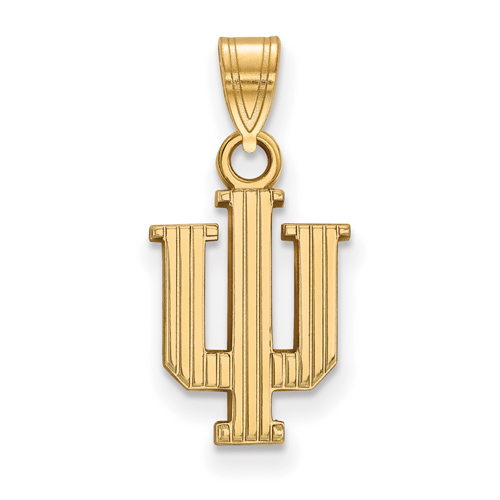 14kt Yellow Gold 1/2in Indiana University Striped Logo Pendant