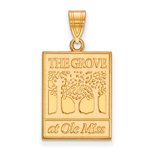 14k Yellow Gold 3/4in The Grove at Ole Miss Pendant