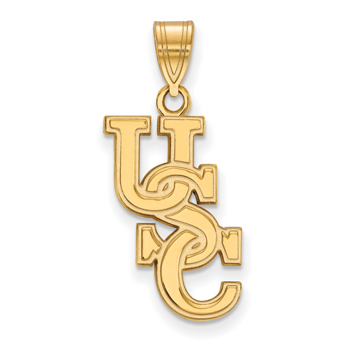 Univ. of South Carolina 3/4in Interlocked USC Pendant 14k Yellow Gold