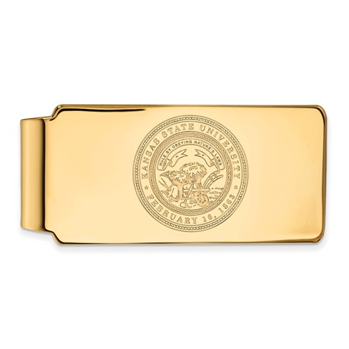 Kansas State University Crest Money Clip 10k Yellow Gold