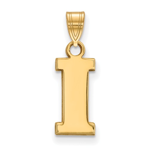 University of Iowa Block I Pendant 1/2in 14k Yellow Gold