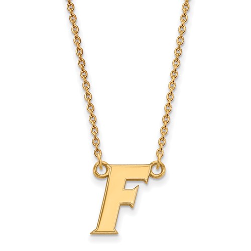 University of Florida F Pendant on 18in Chain Small 10kt Yellow Gold