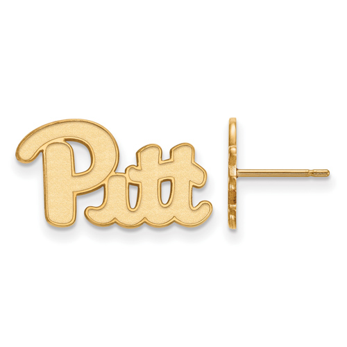 10k Yellow Gold University of Pittsburgh Small Post Earrings