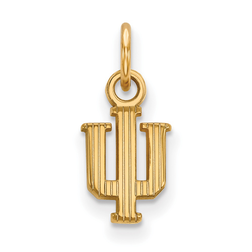 10kt Yellow Gold 3/8in Indiana University Striped Logo Pendant