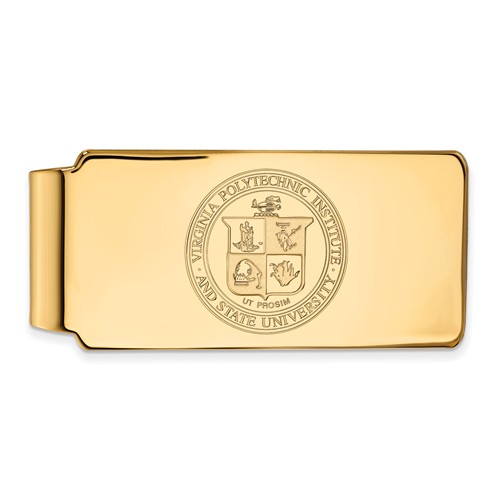 14k Yellow Gold Virginia Tech Crest Money Clip