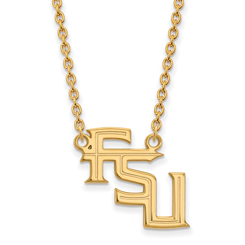 Florida State University 3/4in FSU Pendant Necklace 10k Yellow Gold